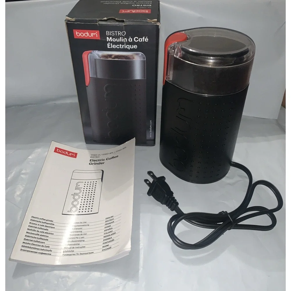 Bodum 11160-01TG-3 Bistro Scandanavian Design Electric Coffee Grinder Black Used